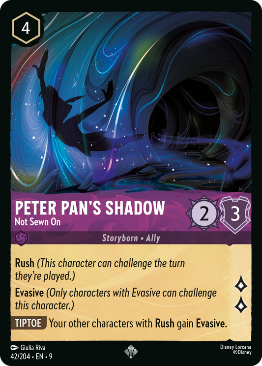 Peter Pan's Shadow - Not Sewn On | Fabled #42 (Near Mint Foil) | Disney Lorcana Single Australia (Near Mint)
