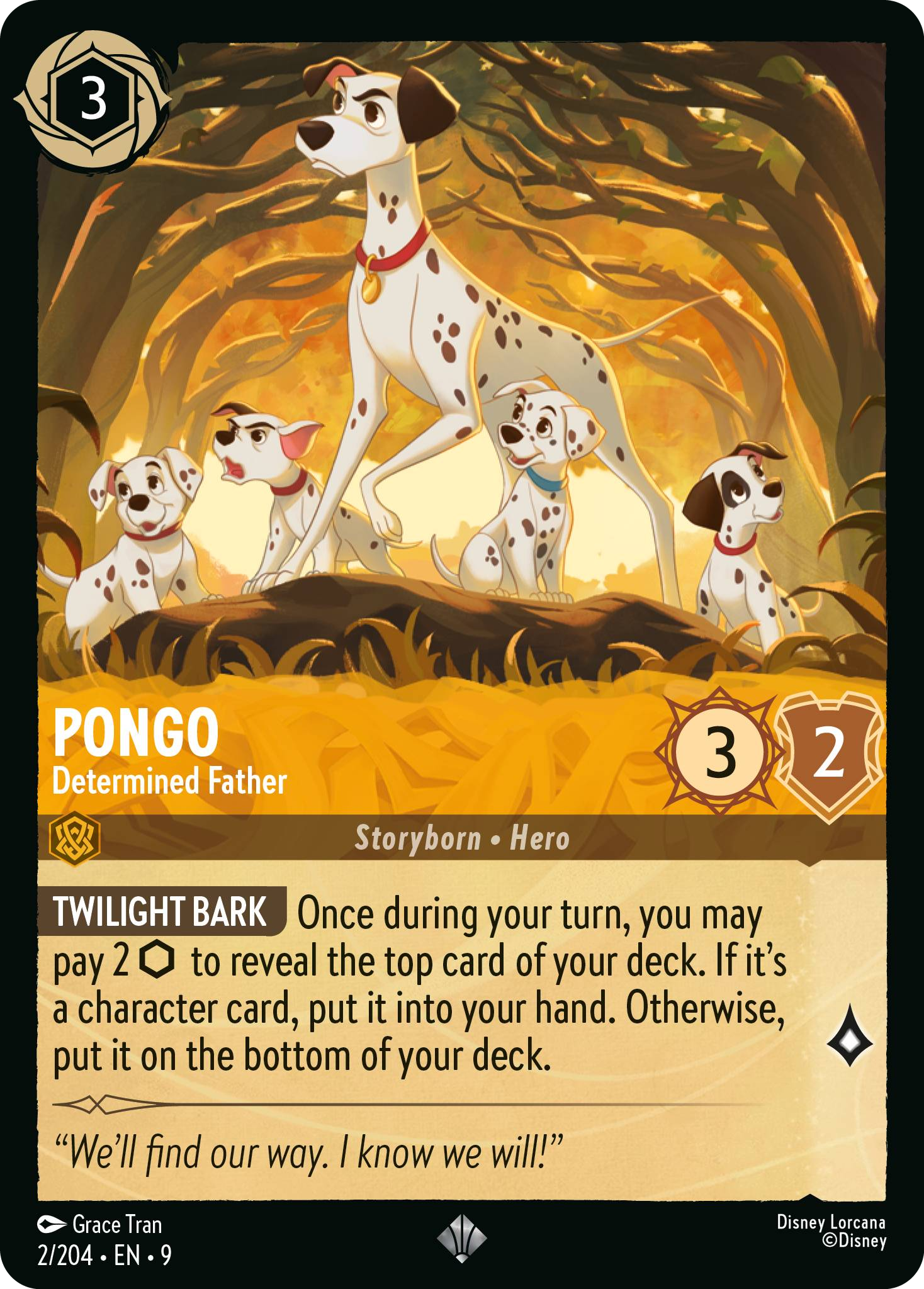 Pongo - Determined Father | Fabled #2 (Near Mint Foil) | Disney Lorcana Single Australia (Near Mint)