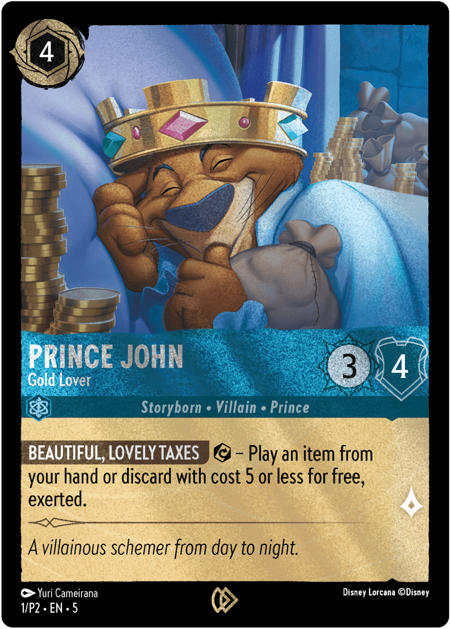 Prince John - Gold Lover | Disney Villainous tie-in Promo (1/P2·EN·5) | Disney Lorcana Single Australia (Near Mint)