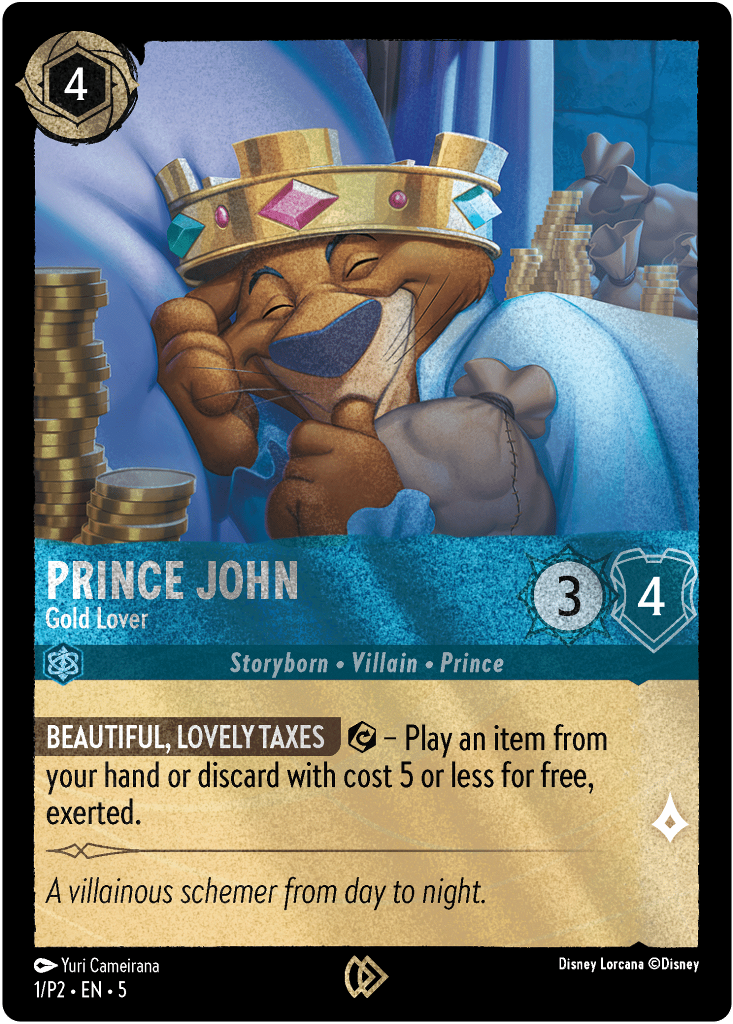 Prince John - Gold Lover | Disney Villainous tie-in Promo (1/P2·EN·5) | Disney Lorcana Single Australia (Near Mint)