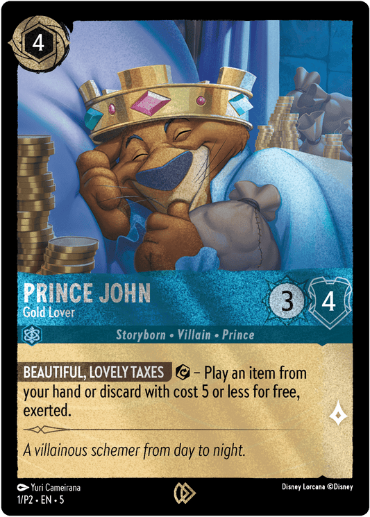 Prince John - Gold Lover | Disney Villainous tie-in Promo (1/P2·EN·5) | Disney Lorcana Single Australia (Near Mint)