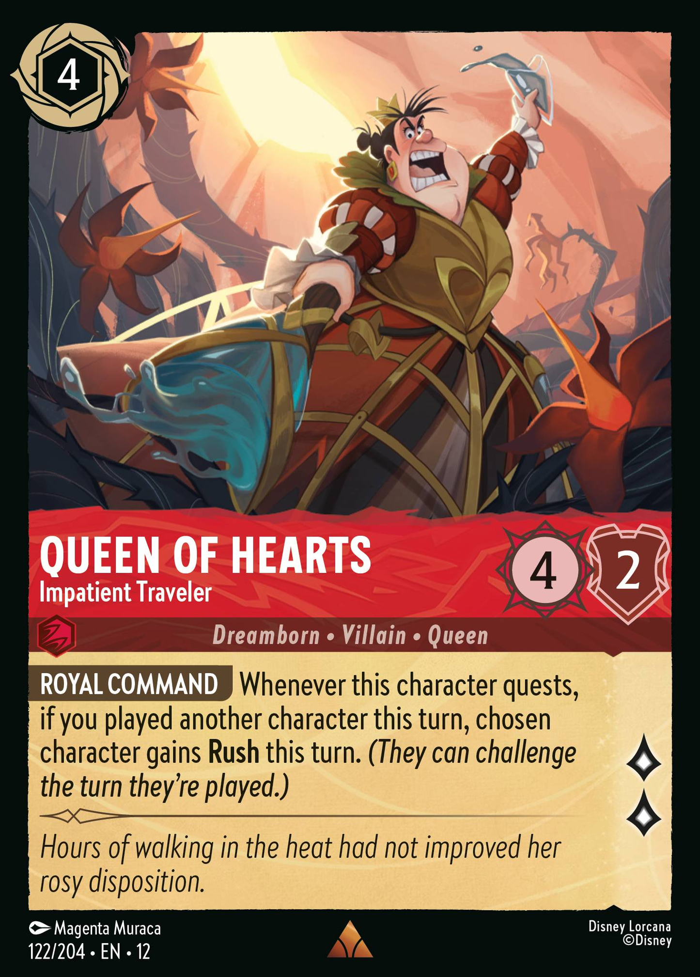 Queen of Hearts - Impatient Traveler | Wilds Unknown #122 (Near Mint) | Disney Lorcana Single Australia (Near Mint)