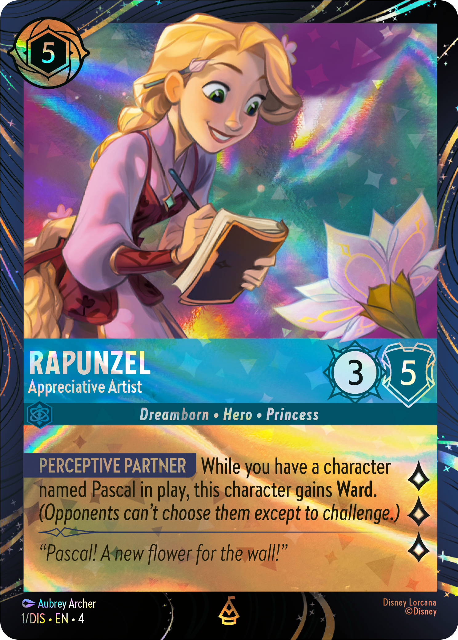 Rapunzel - Appreciative Artist | EPCOT Festival of the Arts Promo (1/DIS·EN·4) | Disney Lorcana Single Australia (Near Mint)