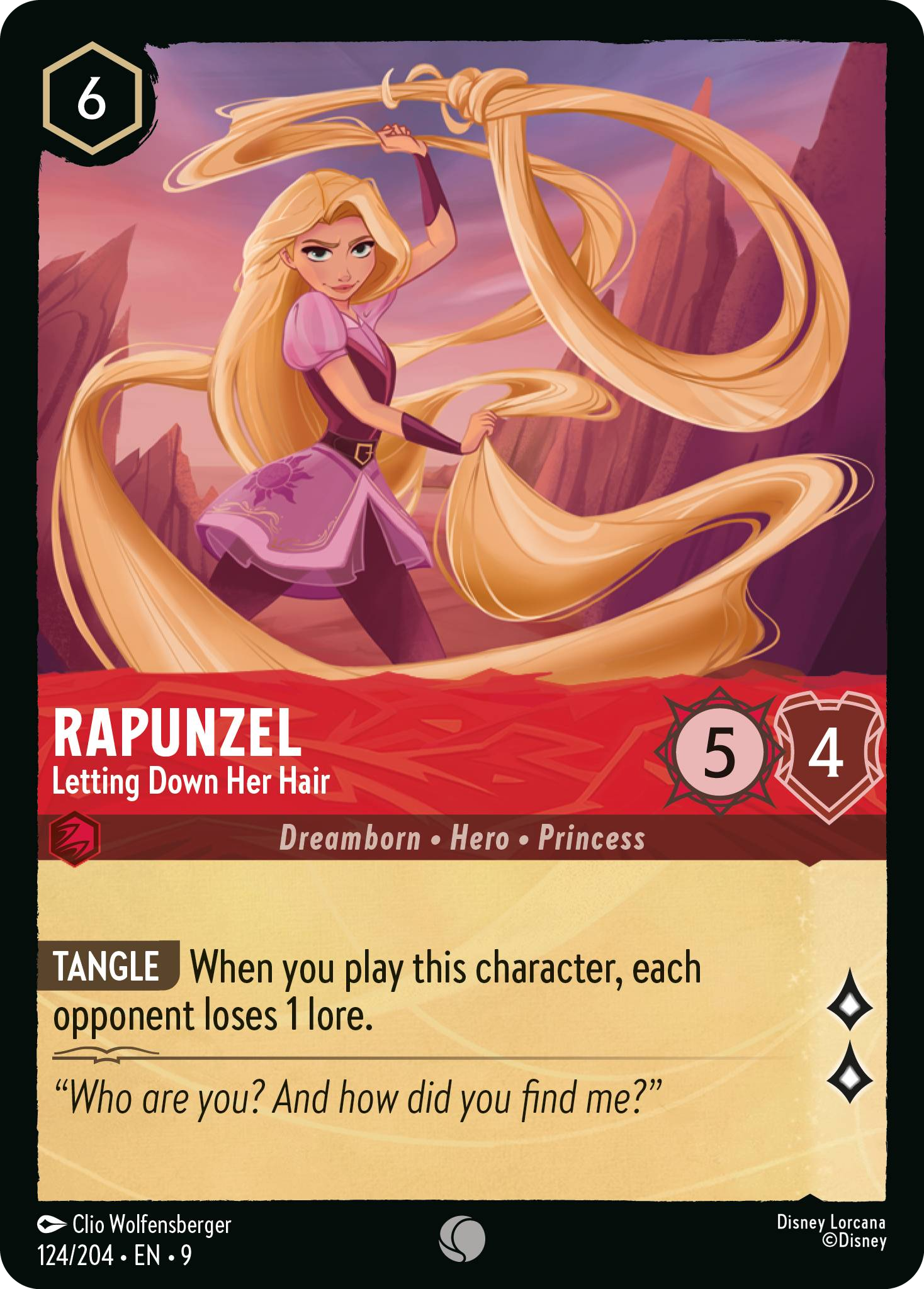 Rapunzel - Letting Down Her Hair | Fabled #124 (Near Mint Foil) | Disney Lorcana Single Australia (Near Mint)