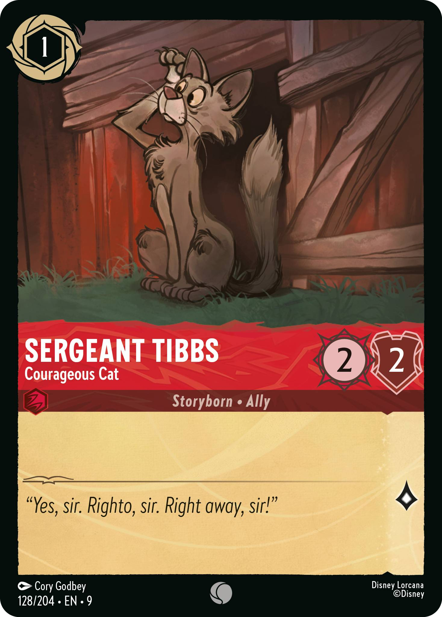 Sergeant Tibbs - Courageous Cat | Fabled #128 (Near Mint) | Disney Lorcana Single Australia (Near Mint)