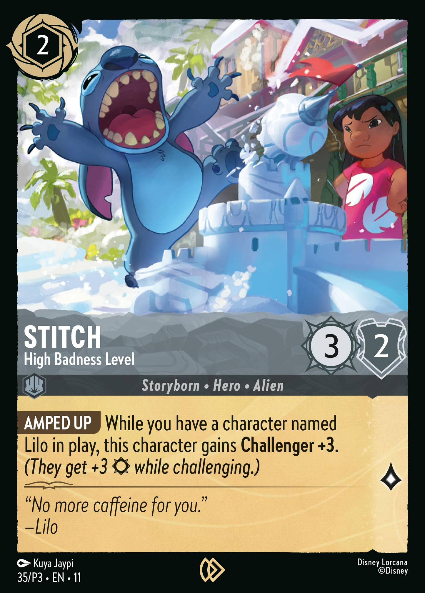 Stitch - High Badness Level | Winterspell event promo Promo (35/P3·EN·11) | Disney Lorcana Single Australia (Near Mint)