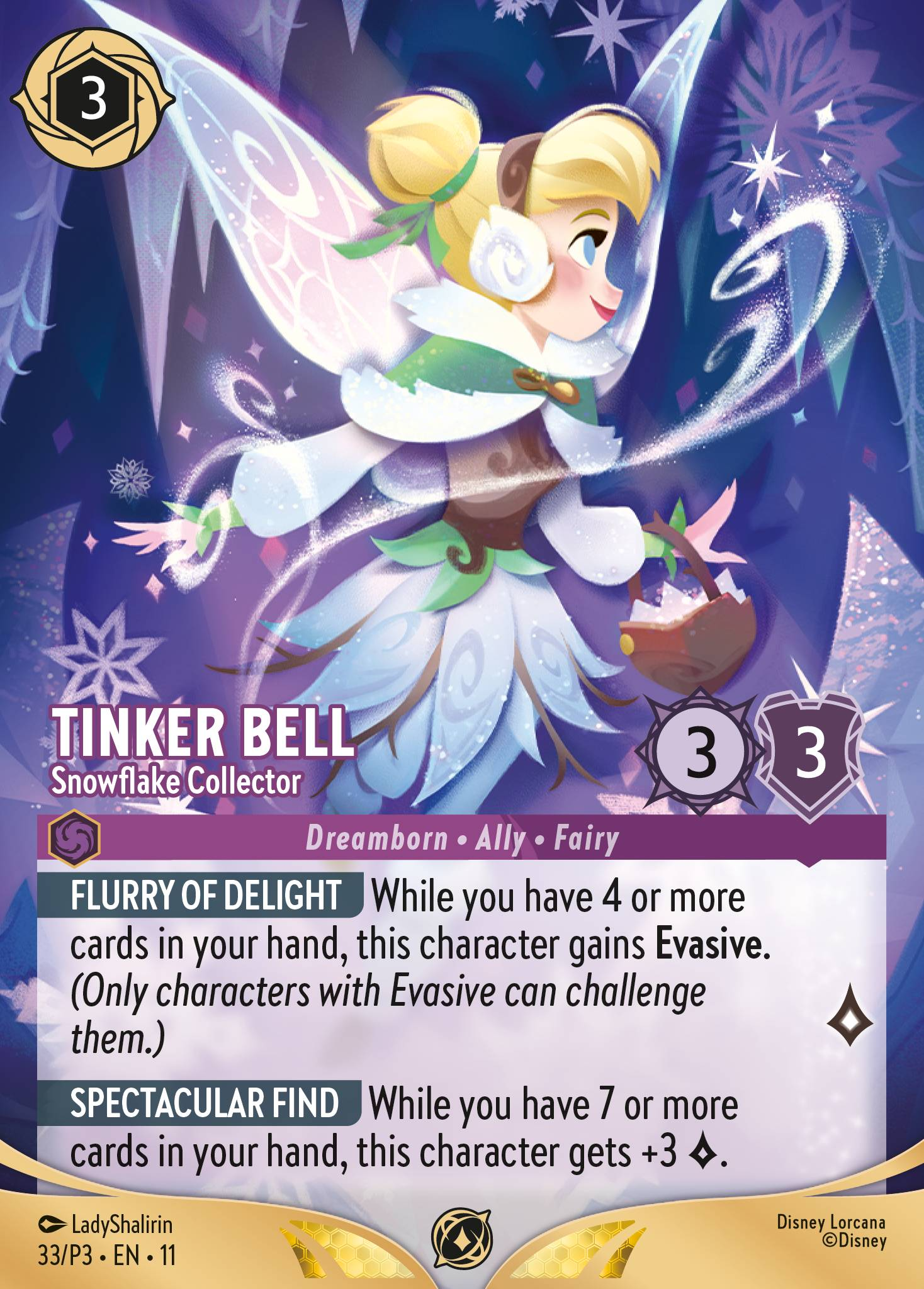 Tinker Bell – Snowflake Collector – Winterspell Set Championship Participant Promo #33/P3