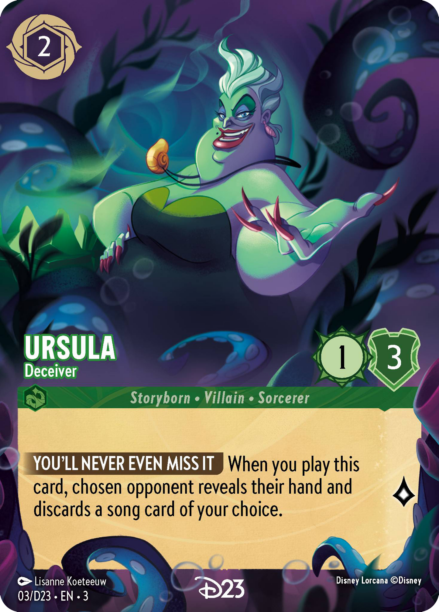 Ursula - Deceiver | D23 Expo 2024 Collector's Set Promo (03/D23·EN·3) | Disney Lorcana Single Australia (Near Mint)