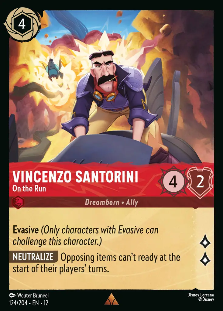 Vincenzo Santorini - On the Run | Wilds Unknown #124 (Near Mint Foil) | Disney Lorcana Single Australia (Near Mint)