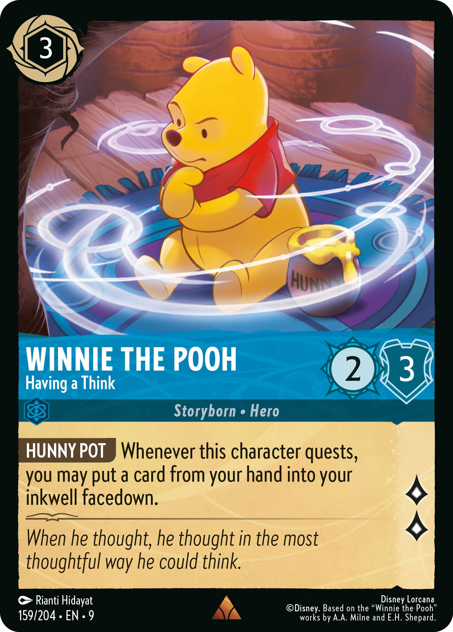 Winnie the Pooh - Having a Think | Fabled #159 (Near Mint) | Disney Lorcana Single Australia (Near Mint)