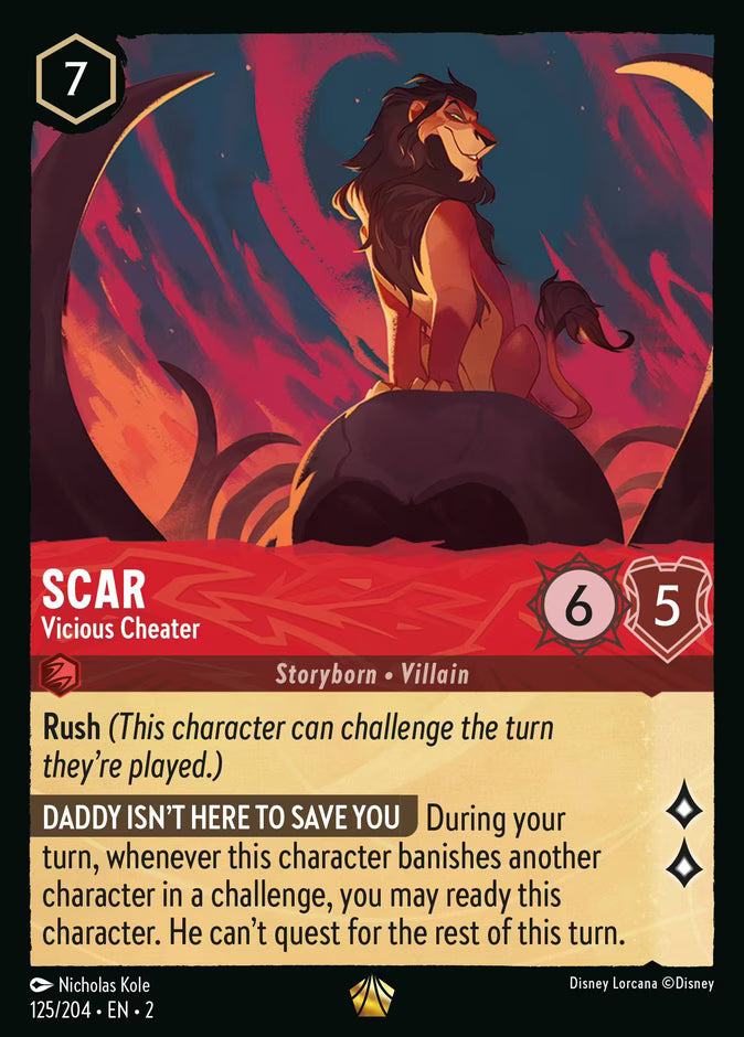 Scar - Vicious Cheater | Rise of the Floodborn #125 (Near Mint) | Disney Lorcana Single Australia (Near Mint)