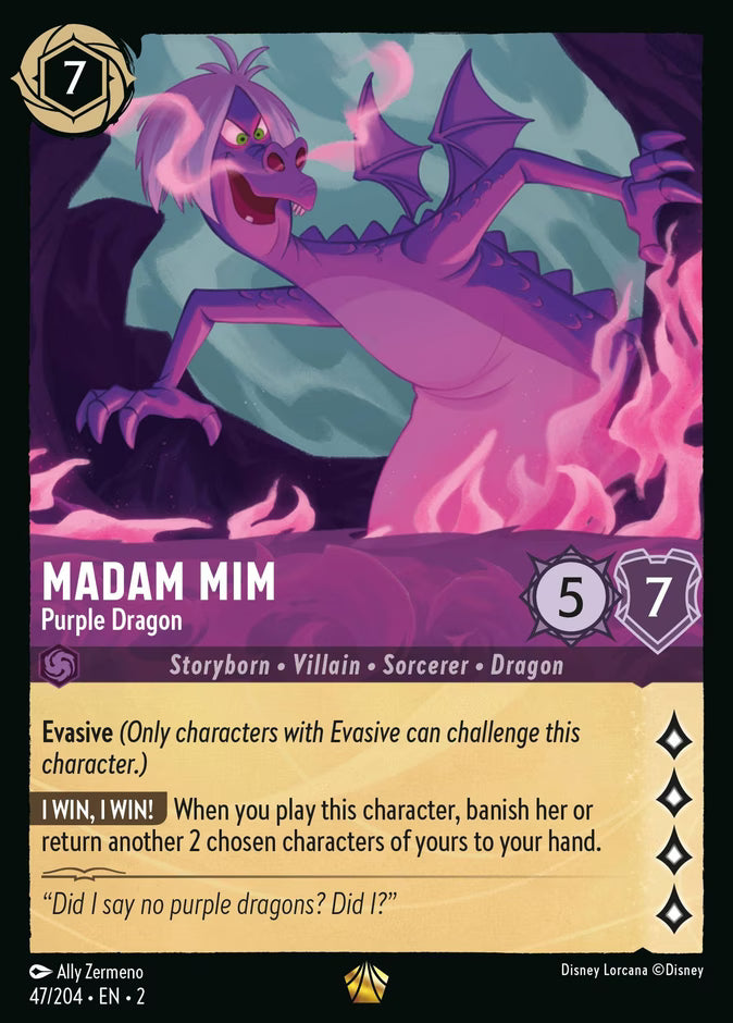 Madam Mim - Purple Dragon | Rise of the Floodborn #47 (Near Mint Foil) | Disney Lorcana Single Australia (Near Mint)