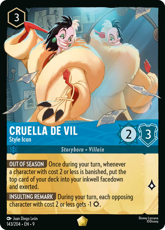 Cruella De Vil - Style Icon | Fabled #143 (Near Mint Foil) | Disney Lorcana Single Australia (Near Mint)