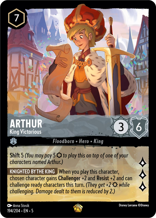 Arthur - King Victorious | Shimmering Skies #194 (Near Mint) | Disney Lorcana Single Australia (Near Mint)