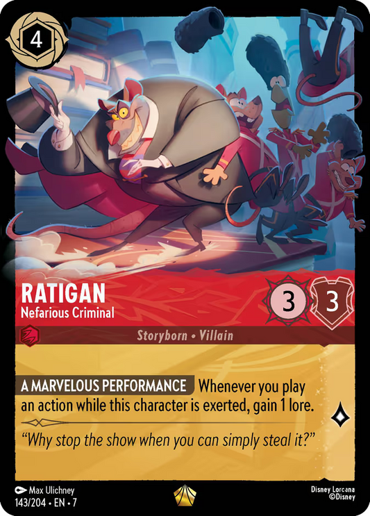 Ratigan - Nefarious Criminal | Archazia's Island #143 (Near Mint Foil) | Disney Lorcana Single Australia (Near Mint)