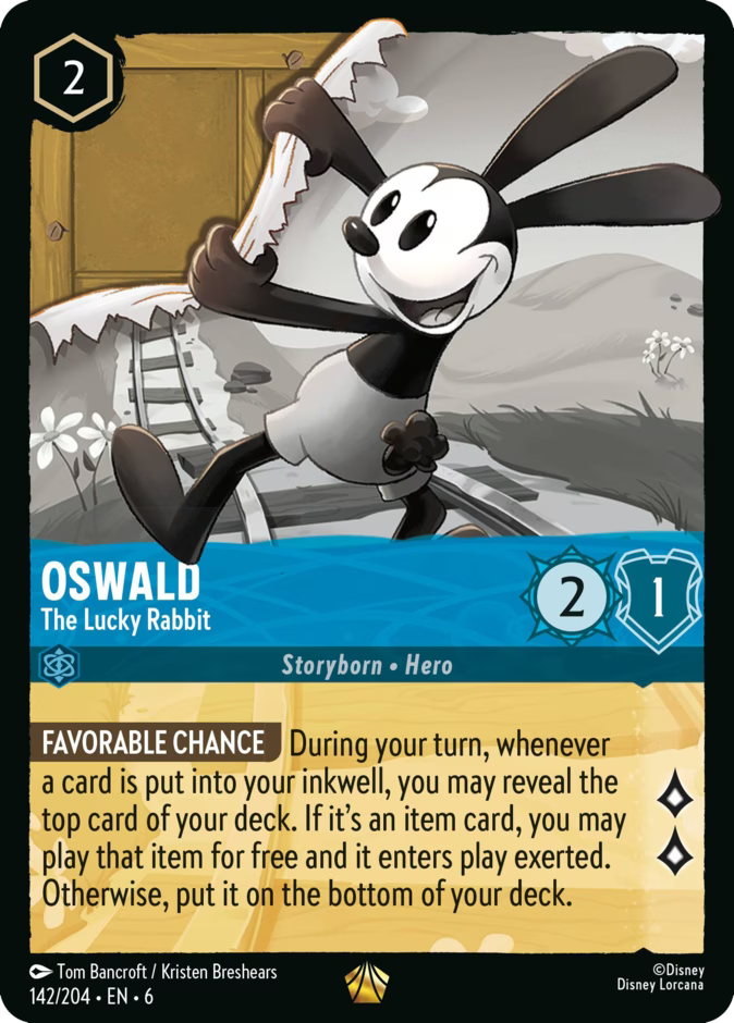 Oswald - The Lucky Rabbit | Azurite Sea #142 (Near Mint Foil) | Disney Lorcana Single Australia (Near Mint)