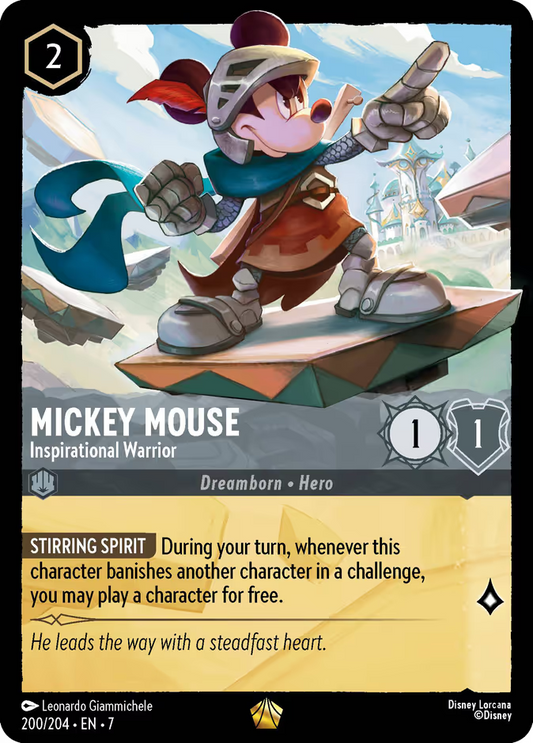 Mickey Mouse - Inspirational Warrior | Archazia's Island #200 (Near Mint) | Disney Lorcana Single Australia (Near Mint)