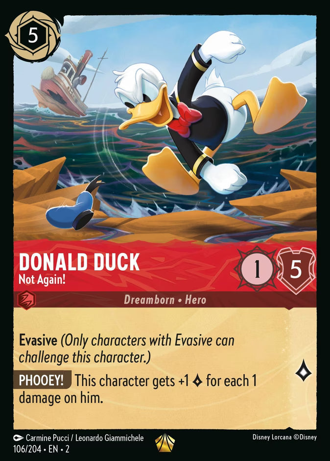 Donald Duck - Not Again! | Rise of the Floodborn #106 (Near Mint) | Disney Lorcana Single Australia (Near Mint)
