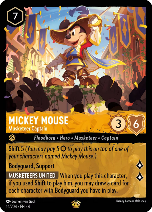 Mickey Mouse - Musketeer Captain | Ursula's Return #16 (Near Mint) | Disney Lorcana Single Australia (Near Mint)