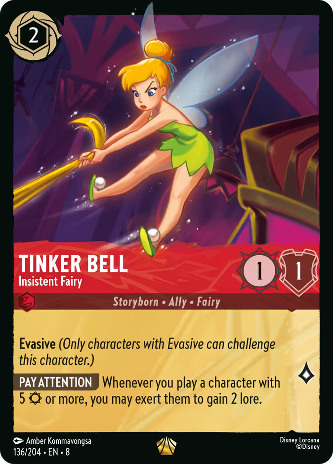 Tinker Bell - Insistent Fairy | Reign of Jafar #136 (Near Mint Foil) | Disney Lorcana Single Australia (Near Mint)