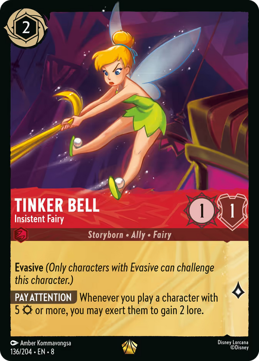 Tinker Bell - Insistent Fairy | Reign of Jafar #136 (Near Mint) | Disney Lorcana Single Australia (Near Mint)