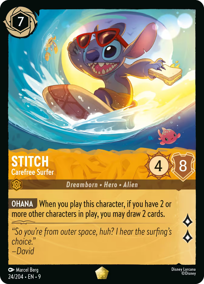Stitch - Carefree Surfer | Fabled #24 (Near Mint Foil) | Disney Lorcana Single Australia (Near Mint)